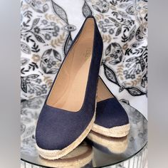 New J.Crew Seville Canvas Espadrilles Wedge Heels Shoes Slip On Sz 7.5, Navy New Never Worn J. Crew Canvas Espadrilles Wedge Heel Color: Navy Blue Slip On Size: 7.5 Product Details: Canvas Upper. Rubber Sole. Approx. Heel Height: 3 3/4" Heel. Import. See All Photos Before Purchase. Pet And Smoke Free Home. No Refunds, Returns, Exchanges, Or Cancellations. Please Make Offers Bundle And Save Get Free Shipping When Buying 3 Or More Items From My Closet! Closed Toe Wedge Sandals For Spring Workwear, Closed Toe Wedge Sandals For Work, Summer Workwear Wedge Sandals, Casual Closed Toe Wedge Sandals For Work, Closed Toe Espadrilles For Spring Workwear, Spring Closed Toe Espadrilles For Workwear, Spring Workwear Closed Toe Espadrilles, Espadrille Wedge Heels With Cushioned Footbed, Summer Workwear Espadrilles With Flat Heel