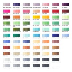 the color chart for different shades of paint