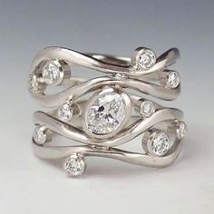 a white gold and diamond ring