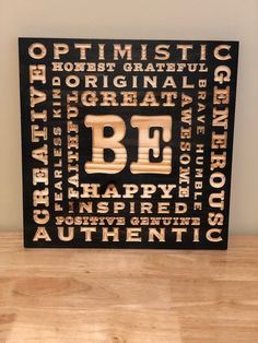 BE Wooden Word Art | Home Decor Wall Art | Home Decor Wood Signs Wood Art Decor, Home Decor Wood Signs, Be Optimistic, Words On Wood, Home Wooden Signs, Wood Signs Home Decor, Home Decor Wood, Wooden Words, Carved Wood Signs