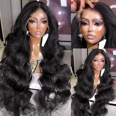 Elevate your look with the Brazilian Body Wave Wig, crafted from 100% unprocessed human hair for a natural, luxurious appearance. This lace front wig offers a flawless blend of volume and movement, ideal for those seeking a glamorous, long-lasting style. Features: 100% Unprocessed Human Hair: Made from high-quality Brazilian hair, ensuring a natural look and feel. Body Wave Style: Soft, bouncy waves add volume and elegance, perfect for any occasion. Lace Front Construction: Provides a seamless, Frontal Wig Body Wave, Full Lace Frontal, Aliexpress Hair, Brazilian Remy Hair, Lace Front Human Hair Wigs, 100 Human Hair Wigs, Brazilian Body Wave, Lace Front Human Hair, Body Wave Wig