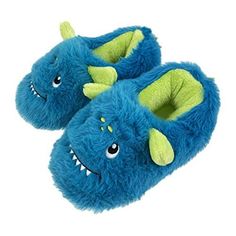 FREE 2 DREAM Slippers for Toddler and Kids, Unicorn, Llama, Blue Monster, Bear Claw, Pug, Indoor Outdoor Bottom, Soft Plush, Toddler Size 7 to Kids Size 12 Size: 11/12.  Gender: unisex. Monster Bedroom, Monster Slippers, Fun Slippers, Unicorn Slippers, Blue Monster, House Cartoon, Dream Kids, Boys Slippers, Toddler Slippers