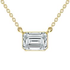 This adjustable easy-to-layer, lab grown emerald cut diamond pendant, totaling 1 carat, drapes beautifully around the neck. This beauty is designed to showcase the entire diamond in our innovative Skysetting. Part of our exclusive SkySet Collection, this necklace embodies a modern and ethereal aesthetic that redefines luxury jewelry. The unique SkySet setting maximizes the beauty of each diamond, exposing 70% more surface area without any metal obstructing their radiance. With no grooving to dis Ethereal Aesthetic, Emerald Cut Diamond, Emerald Cut Diamonds, Surface Area, Emerald Diamond, 1 Carat, Emerald Cut, Diamond Pendant, Luxury Jewelry