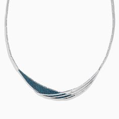 Effy Bella Bleu 14K White Gold Blue and White Diamond Necklace White Diamond Necklace, Effy Jewelry, White Diamond, Diamond Necklace, Blue And White, White Gold, Pendant Necklace, Gold, Blue