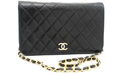 Nous parlons français - hablamos español. Brand: Chanel Model: Full Flap Color: Black Material: Leather Dimensions: W 23.5 H 14 D 5.5 cm Serial number: 5880872 Inclusions: ity card, Dust bag, Box, Care booklet Country of origin: France Condition: New Introducing an Chanel Full Flap Chain Shoulder Bag in sophisticated black quilted lambskin leather. This vintage classic, likely crafted between 1997 and 1999, features a solid pattern and is adorned with gold-tone hardware and chain accents. TBC re Designer Rectangular Wallet On Chain For Formal Events, Designer Compact Bag For Formal Occasions, Designer Leather Wallet On Chain For Formal Occasions, Designer Rectangular Wallet On Chain For Business, Designer Business Wallet On Chain, Formal Black Wallet On Chain, Elegant Compact Wallet For Formal Occasions, Elegant Compact Wallets For Formal Occasions, Modern Black Wallet On Chain For Formal Occasions