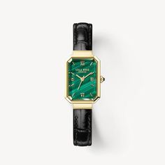 Ms. Lola Malachite Watch – Lola Rose Elegant Green Rectangular Watch, Elegant Green Rectangular Watches, Elegant Green Watches With Rectangular Dial, Green Rectangular Watches For Formal Occasions, Elegant Green Watch Accessories, Elegant Green Watch As A Gift, Elegant Green Watch For Gift, Elegant Green Watch Accessories With Subdials, Elegant Green Watch With Metal Dial