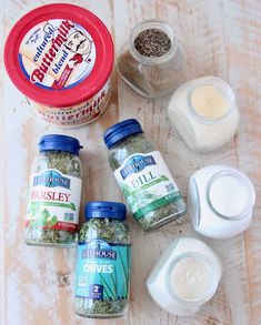 spices and seasonings on a wooden table