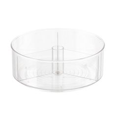 a clear plastic container on a white background