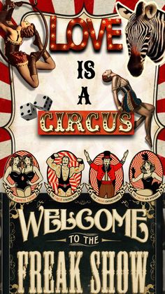 an advertisement for a circus show with people on it