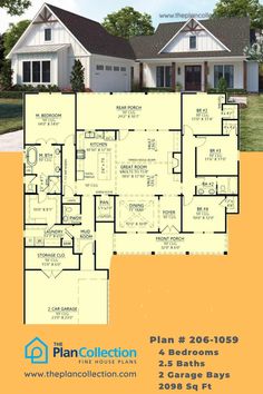 the plan for this house is to be very large and has two master suites on each side