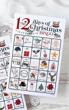 two days of christmas printables on a table