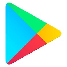 the google play logo is shown on a white background in this image, it appears to be an app icon