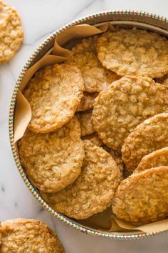 freshly baked oatmeal cookies in a bowl