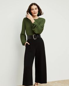 The Zhou Culotte - Black | M.M.LaFleur Sleek Structured Bottoms, Spring Workwear Bottoms With Wide Hem, Elegant Fall Culottes For Workwear, Chic Solid Color Culottes For Workwear, Chic Formal Culottes For Fall, Versatile Fall Workwear Culottes, Elegant Formal Fall Culottes, Modern Wide Leg Pants For Evening In Fall, Sleek Wide Leg Pants For Spring Workwear