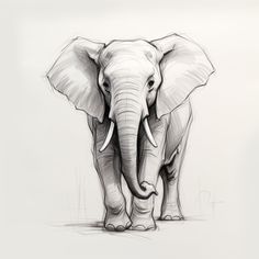 an elephant is shown in this drawing