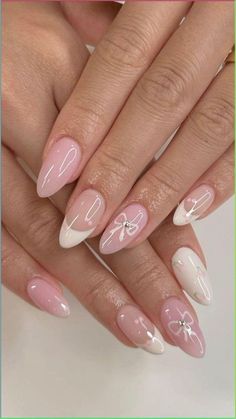 Pink Nails Easy Design, Nails For London, Nails Design Short Square, Nails Design Summer 2024, Cute Almond Nails Design, Trendy Almond Nails, Cute Almond Nails, Paznokcie Hello Kitty, Almond Gel Nails