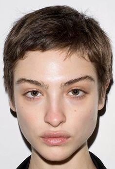 Almost Buzzed Hair, Timeless Short Hair, Buzzcut Reference, Very Short Haircut Women, Gelled Pixie Hair, Drawing Buzzcut, Buzzcut On Round Face, Short Hair No Makeup, Straight Pixie Hairstyles