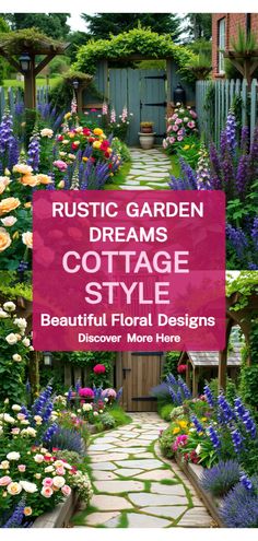 Cottage garden ideas Cottage Core Yard, Wildflower Front Yard, Wildflower Garden Ideas, Wildflower Gardens, Cottage Garden Ideas, Garden Themes, Cottage Garden Borders, Cottage Garden Roses, Cottage Garden Sheds