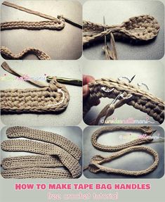 instructions for how to make a crochet bag handle