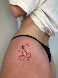 Cherry Tattoos, Kawaii Tattoo, Spine Tattoos, Dope Tattoos, Little Tattoos, Trendy Tattoos, Tattoo Placement, Minimal Tattoo