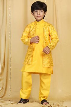 **Specifications : Please visit our brand store** https://www.etsy.com/in-en/shop/AJDezines?ref=seller-platform-mcnav .3 pc set: 1 Kurta, 1 Dhoti, Jacket .Sherwani: Cotton Silk regular fit, long sleeve Kurta. mandarin collar, front buttons. .Jacket: Raw Silk jacket, embellished with embroidery, round neck, comes with pocket. .Pajama: Straight fit Pajama made in raw silk with partially elasticated waist to best fit. A finely crafted 3 pc ethnic ensemble is a perfect combination of modern subtlety Festive Traditional Wear With Dabka Details, Party Sherwani With Dabka On Straight Kurta, Party Sherwani With Dabka In Straight Kurta Style, Bollywood Style Art Silk Sets For Eid, Bollywood Art Silk Sets For Eid, Eid Party Sherwani With Straight Kurta, Eid Party Bandhgala Straight Kurta, Bollywood Style Sherwani With Dori Work, Bollywood Style Dabka Sets For Eid