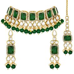 PRICES MAY VARY. Product Dimension : Necklace Length - 18 cm x Width - 4.5 cm, Earring Height - 7 cm x Width - 1.5 cm, Maang Eikka Length - 12.5 cm x Width - 1.5 cm, Weight - 102 gms Brand: At Aheli, we have been recreating the exquisite treasure of Indian Heritage Jewelry and making it available to our customers globally to retain the traditional Indian culture and ethnicity. Packaged in elegant branded boxes with extra stones and ear push, we ensure the best is delivered to you and your loved Kundan Choker Necklace, Kundan Choker, Heritage Jewellery, Maang Tikka, Bollywood Wedding, Silver Jewelry Earrings, Pearl Jewelry Sets, Wedding Party Jewelry, Kundan Necklaces