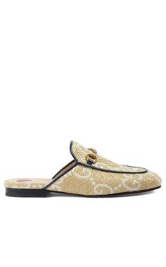 Shop the Beige GG Princetown Loafers by Gucci on Sale. Shop the fashion trends on Runway Catalog. Fast Delivery. Endless Designer Styles. Leather And Crochet, Chevron Jewelry, Beige Crochet, Gucci Shop, Natural Textiles, Shoes Flats Sandals, Rug Bag, Buy Gucci, Navy Leather