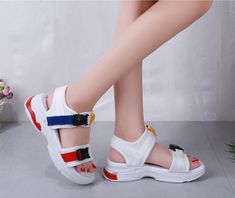 EXTRA 10% MORE OFF FOR ORDER OVER $74.95USE COUPON CODE: SAVE10 Colorful Buckle Open Toe Wedge Sandals bring fresh attitude to cool-weather style with a chunky espadrille platform and versatile strappy design! Feels lighter without a loss of softness or bounce. A new structured strap wraps your foot more securely. Available in exciting Red, White and Black colors. Highly comfortable waterproof sandal, skin friendly and have show stopping looks. A perfect gift for you yourself, Family members, Fr Casual Closed Toe Sport Sandals For Beach Season, Black Casual Wedge Sandals With Round Toe, Casual Black Wedge Sandals With Round Toe, Black Round Toe Wedge Sandals, Black Round Toe Casual Wedge Sandals, Casual Outdoor Sandals For Spring, Casual Spring Outdoor Sandals, Trendy Outdoor Sandals With Round Toe, Casual Black Wedge Sandals For Spring