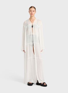 BONDI BORN® | Sheer Long Dress in White | Designer Cover-Up – BONDI BORN INTL Sheer Long Dress, Bar Luxury, Designer Resort Wear, Resort Wear Dresses, Luxury Resorts, Luxury Fabric, Elegant Dresses Long, Australian Fashion, Short Shirts