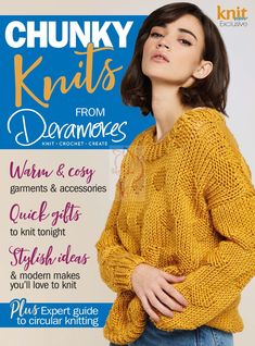 the front cover of chunk knits from denancees, featuring an image of a woman