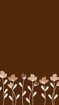 a brown and white flower border on a brown background