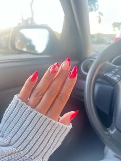 red checkered nails Red Nails With Designs Almond, Red And Checkered Nails, Classic Red Nails Design, Super Simple Nail Ideas, Cherry And Checkered Nails, Red And White Checkered Nails, Cute Red Almond Nails, Nails For Your Boyfriend, Christmas Nails Checkered