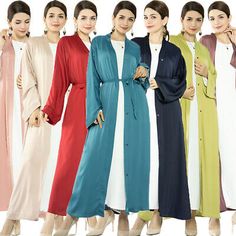 Premium Quality Dubai Turkey Women Open Dress Muslim Abaya Jilbab Cardigan Long Kimono Ramadan, Fashion Women's Dresses Casual Fall Abaya, Casual Winter Abaya, Modest Long Abaya For Fall, Elegant Long Sleeve Abaya For Spring, Elegant Long Sleeve Summer Abaya, Long Abaya For Eid, Eid Long Maxi Dress, Long Sleeve Thobe For Eid, Elegant Long-sleeve Abaya For Spring