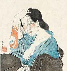 Japanese Style, Art Work, Hair, Blue, Art