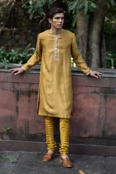 Shop for Deepthee Yellow Hand Woven Kurta And Churidar Set for Men Online at Aza Fashions Molten Gold, Embroidery Detailing, Embroidered Collars, Embroidery Floral, Pattern Embroidery, Female Model, Churidar, Embroidery Details, Mandarin Collar