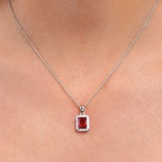 New Without Tags. 925 Sterling Silver Elegant Halo Pendant Necklace For Women With Red And White Aaa Cubic Zirconia Stones 10mm X 12.5mm Rectangle Shaped Halo Pendant For Women With 7 Mm X 9 Mm Emerald Cut Ruby Red Stone Encircled By A Halo Of Smaller 1.5mm White Stones On An Adjustable 18” Chain, Including 2-Inch Extension Links. Silver Halo Pendant Necklace For Women With Red And White Stones Made In Rhodium-Plated 925 Sterling Silver All Our Sterling Silver Jewellery Is Rhodium Plated Adding Red Pendant Silver Necklace, Red Emerald-cut Sterling Silver Jewelry, Red Rectangular Sterling Silver Jewelry, Fine Jewelry With Red Rectangular Stone, Rectangular Red Sterling Silver Jewelry, Rectangular Silver Ruby Jewelry, Rectangular Ruby Jewelry In Silver, Rectangle Pendant Necklace, Red Pendants