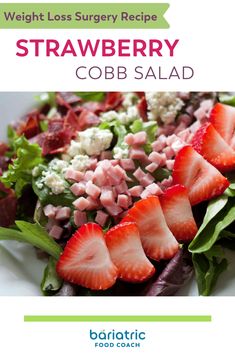 Craving something healthy yet delicious? Look no further than this hearty strawberry cobb salad recipe! This dish is perfect for those who want to eat healthily after weight loss surgery, such as gastric sleeve, gastric bypass, and duodenal switch. Packed with crunchy vegetables, lean protein, and diced ham, this scrumptious salad is sure to satisfy your hunger and your taste buds! Sleeve Gastric, Crunchy Vegetables, Salad Maker, Cobb Salad Recipe