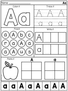 printable worksheet for beginning with letters and numbers