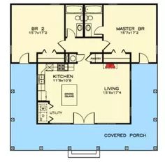 the floor plan for a two bedroom apartment with an attached bathroom and living room area