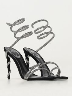 Find RENE CAOVILLA Heeled Sandals on Editorialist. Heeled Sandals RENE CAOVILLA Woman color Black Rene Caovilla Pumps, Black Heeled Sandals, Sandals Woman, Rhinestone Material, Glitter Heels, Rene Caovilla, Black Sandals Heels, Italian Fashion Designers, Heeled Sandals