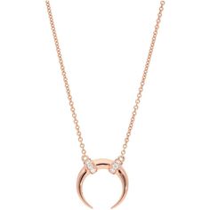 Sofer Jewelry - Pave Diamond Horn Pendant in 14K Rose Gold Modern Rose Gold Jewelry With Single Cut Diamonds, Rose Gold Round Diamond Necklace Fine Jewelry, Rose Gold Round Diamond Necklace In Fine Jewelry Style, Round Rose Gold Diamond Necklace In Fine Jewelry Style, Timeless 14k Rose Gold Round Jewelry, Rose Gold Round Diamond Necklace, Timeless Round 14k Rose Gold Jewelry, Rose Gold Diamond Necklace With Round Shape, Rose Gold Diamond-cut Round Pendant Jewelry