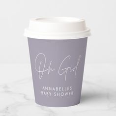 oh girl Baby shower script modern lilac purple elegant party design. Ideal gender neutral design. Neutral Design, Paper Cups, Elegant Party, Lilac Purple, Girl Baby Shower, Paper Cup, Girl Baby, Party Design, Craft Party