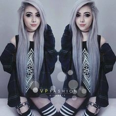 White Hair Girl, Have A Wonderful Friday, Alt Girls, Cute Emo, Emo Hair, Scene Hair, Emo Girls