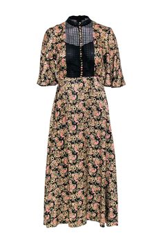 Current Boutique-Sandro - Black, Tan, & Pink Print Short Sleeve Maxi Dress Sz 4 Boho Chic Maxi Dress, Chic Maxi Dress, Maxi Dress Boho Chic, Smart Casual Wardrobe, French Girl Chic, Short Sleeve Maxi Dress, Sandro Paris, Short Sleeve Maxi Dresses, Casual Wedding Dress