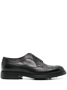 black calf leather panelled design perforated embellishment punch-hole detailing round toe branded leather insole leather lining leather and rubber sole front lace-up fastening Versace Sneakers, Aviator Watch, Balenciaga Track, Leather Brogues, Balenciaga Triple S, Fine Watches, Summer Beach Wear, Derby Shoes, Athletic Sneakers