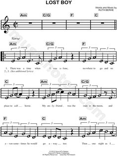 the lost boy sheet music for violin