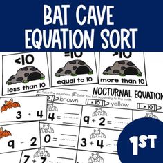 the bat cave addition sort is an easy way to practice counting and subtracing