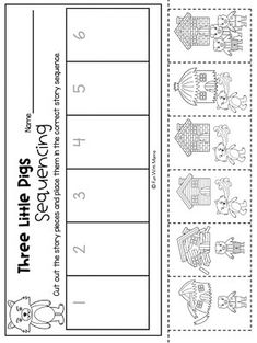 a printable worksheet for the five little pigs