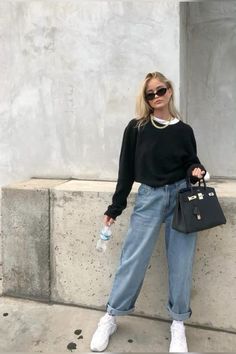 Indie Style Outfits, Moda Grunge, Looks Jeans, New York Street Style, Denim On Denim, Indie Outfits, Mode Inspo, Indie Fashion