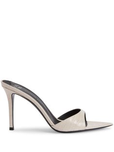 Find GIUSEPPE ZANOTTI Intriigo 90mm Leather Sandals on Editorialist. light beige leather embossed crocodile effect open toe branded leather insole high heel Zanotti Heels, Giuseppe Zanotti Heels, Mid Heel, Mules Shoes, Light Beige, Giuseppe Zanotti, Embossed Leather, Leather Sandals, High Heel